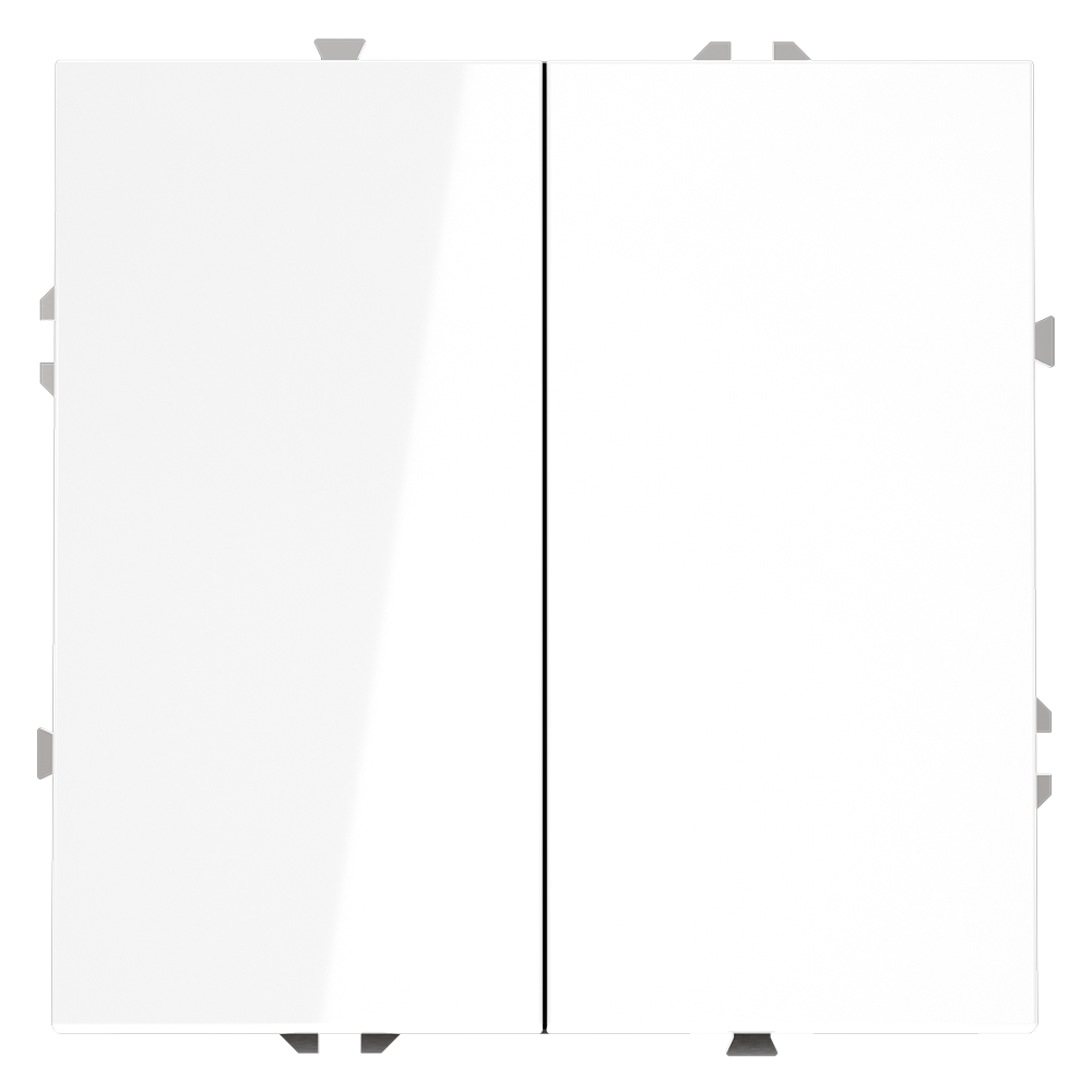 Выключатель двухклавишный встраиваемый Voltum S70 Белый глянцевый VLS020101 — изображение 2