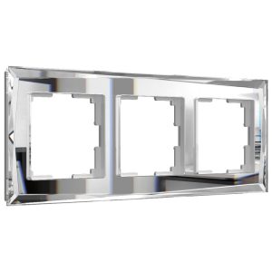 Рамка стеклянная Werkel Diamant на 3 поста Зеркальный W0031220