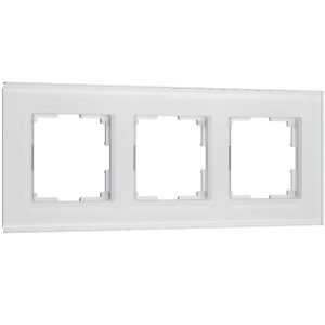 Рамка стеклянная Werkel Senso на 3 поста soft-touch Белый W0033101