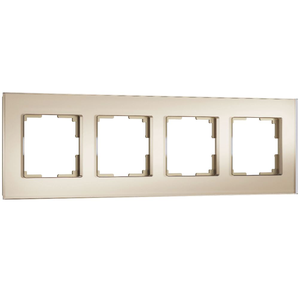 Рамка стеклянная Werkel Senso на 4 поста soft-touch Шампань W0043111