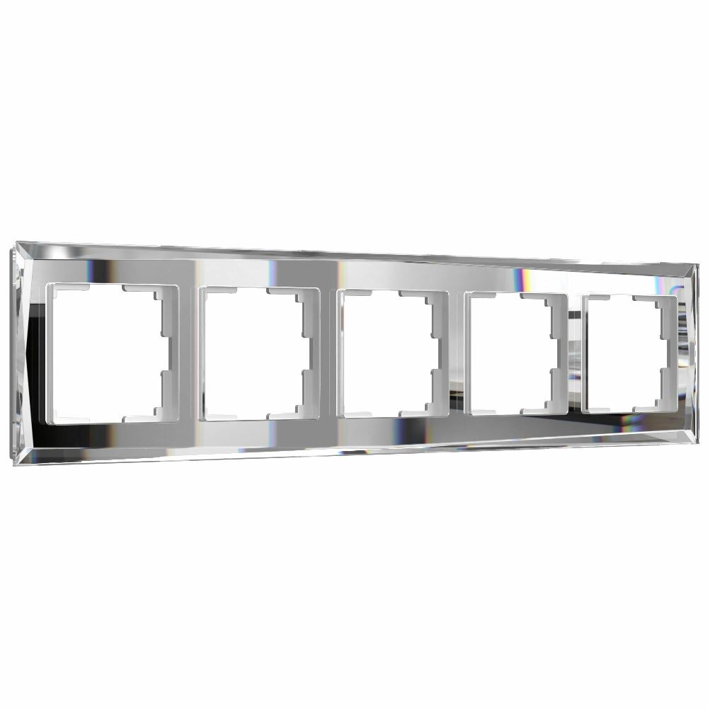 Рамка стеклянная Werkel Diamant на 5 постов Зеркальный W0051220