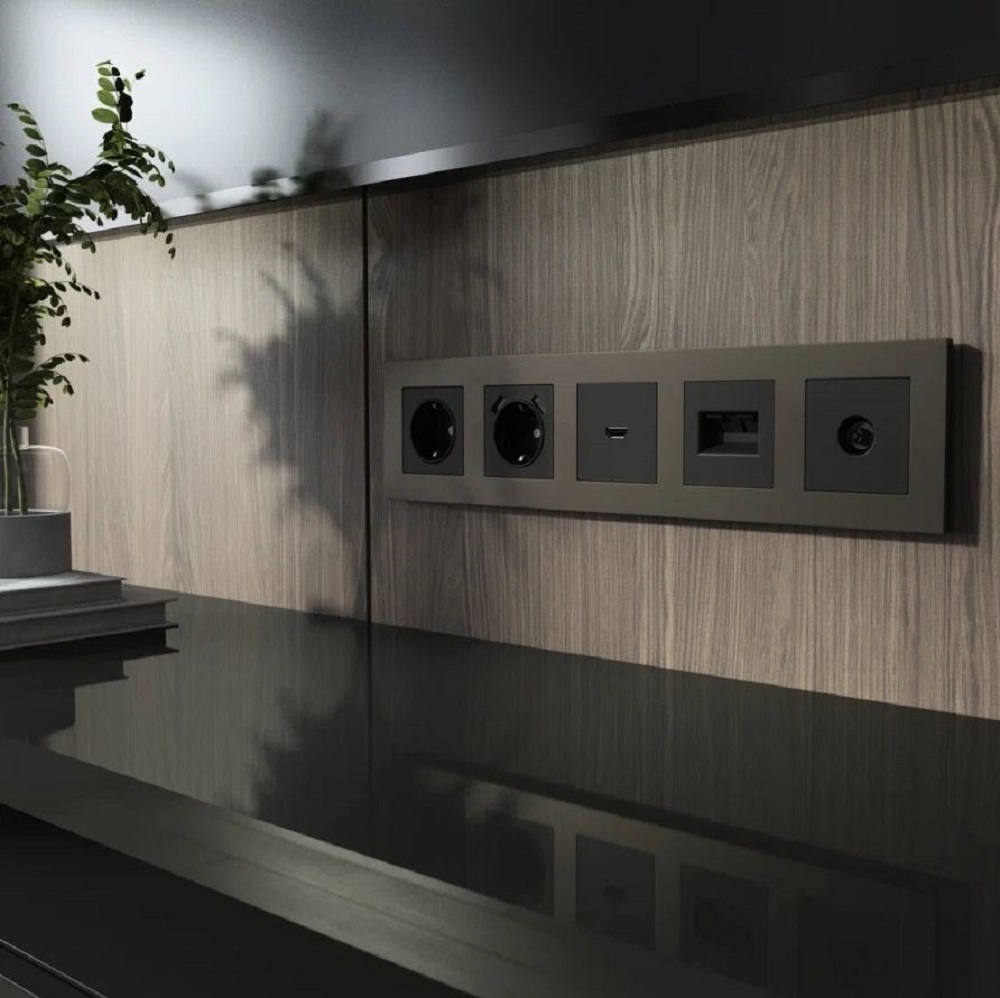 Рамка из поликарбоната Werkel Slab на 5 постов Бронза W0052963 — изображение 2