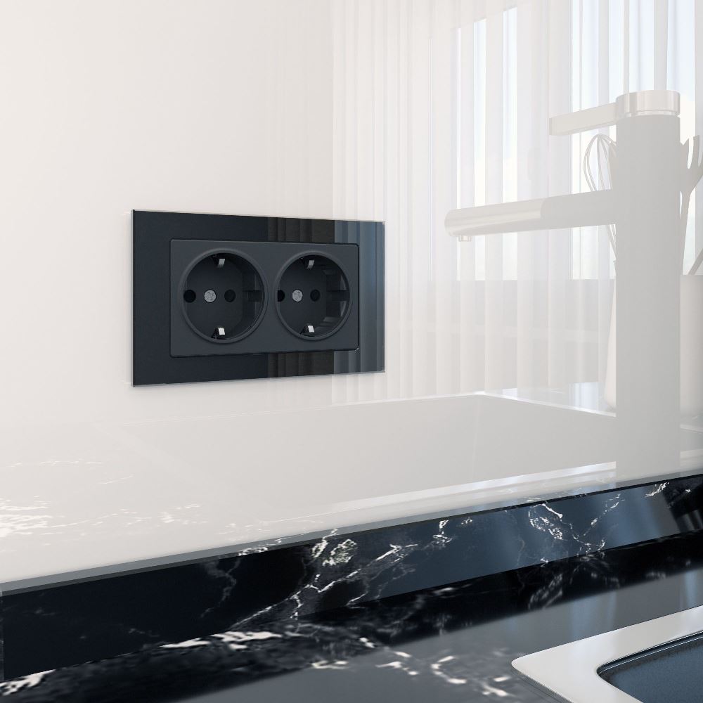 Рамка для двойной розетки Werkel Favorit Черный W0081108 — изображение 2