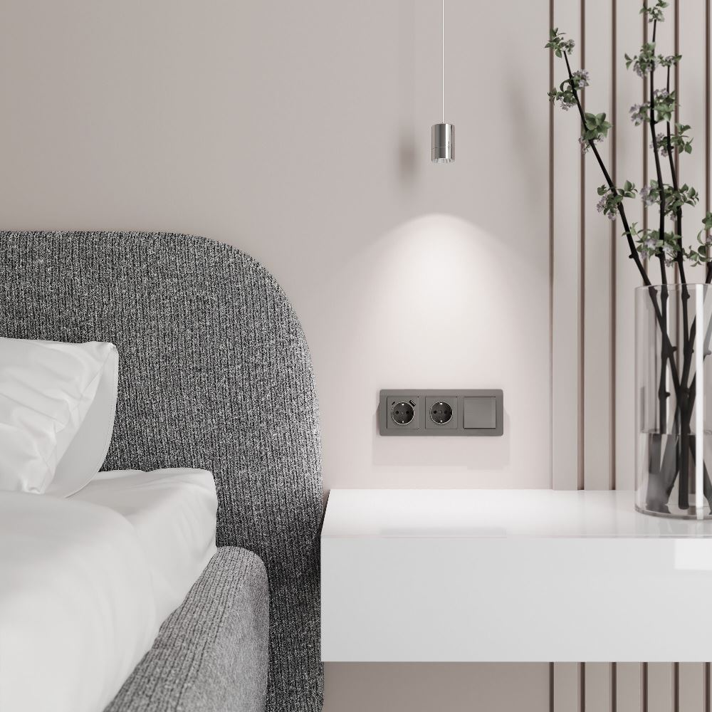 Выключатель одноклавишный встраиваемый проходной Werkel Графит W1112044 — изображение 2