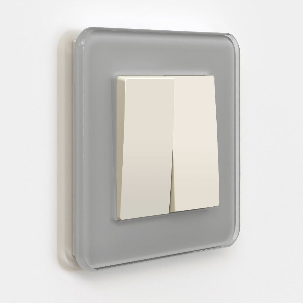 Выключатель двухклавишный встраиваемый проходной Werkel Айвори матовый W1122062 — изображение 2