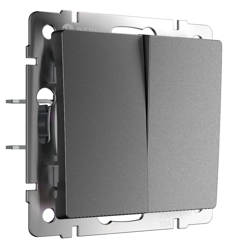 Выключатель одноклавишный встраиваемый перекрестный Werkel Графит матовый W1123064