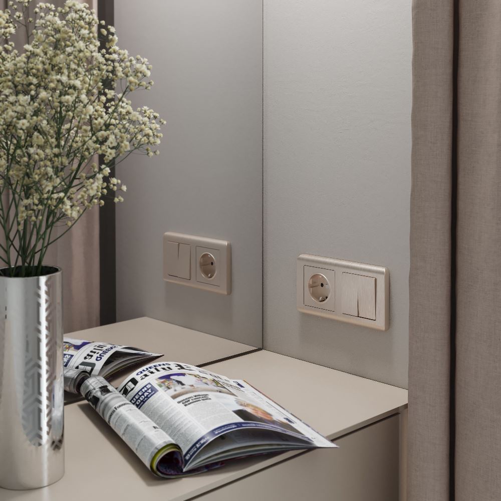 Розетка встраиваемая Werkel с заземлением Шампань рифленый W1171010 — изображение 2