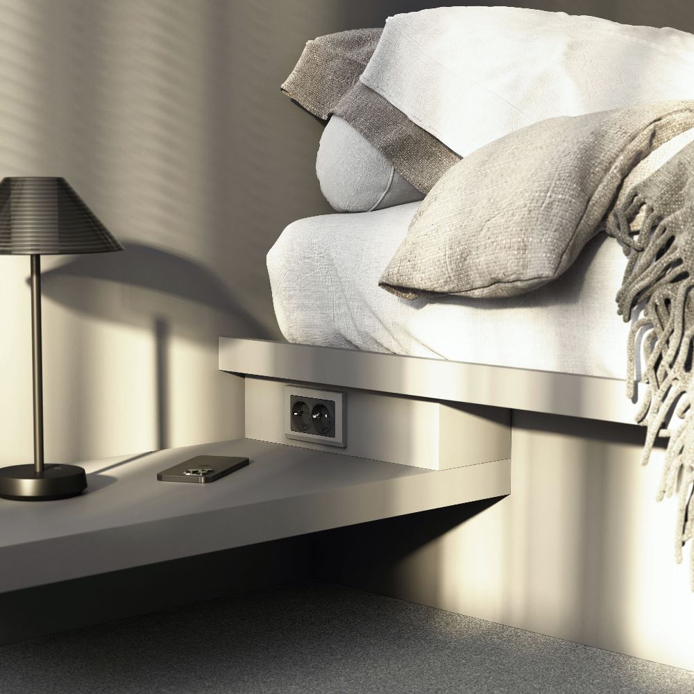 Розетка встраиваемая двойная Werkel с заземлением Графит матовый W1172064 — изображение 2