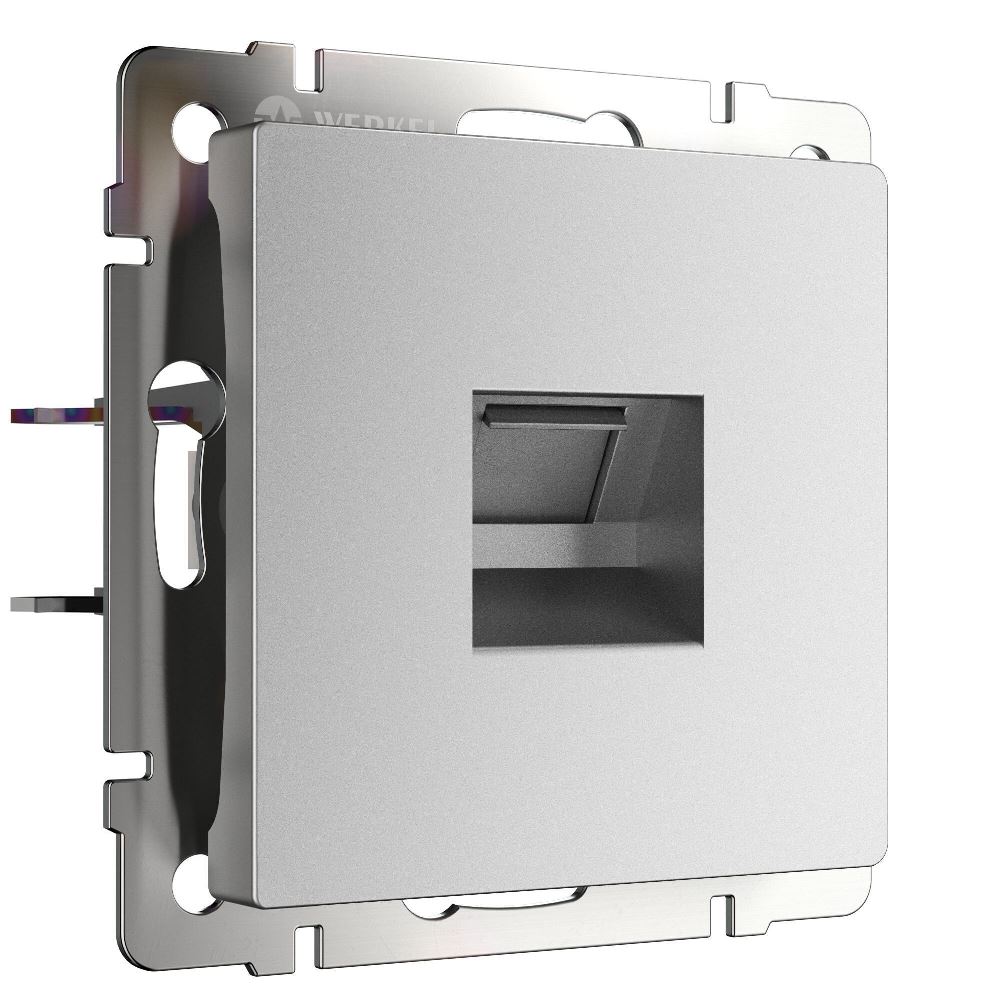 Розетка встраиваемая Ethernet Werkel RJ-45 Серебрянный матовый W1181065