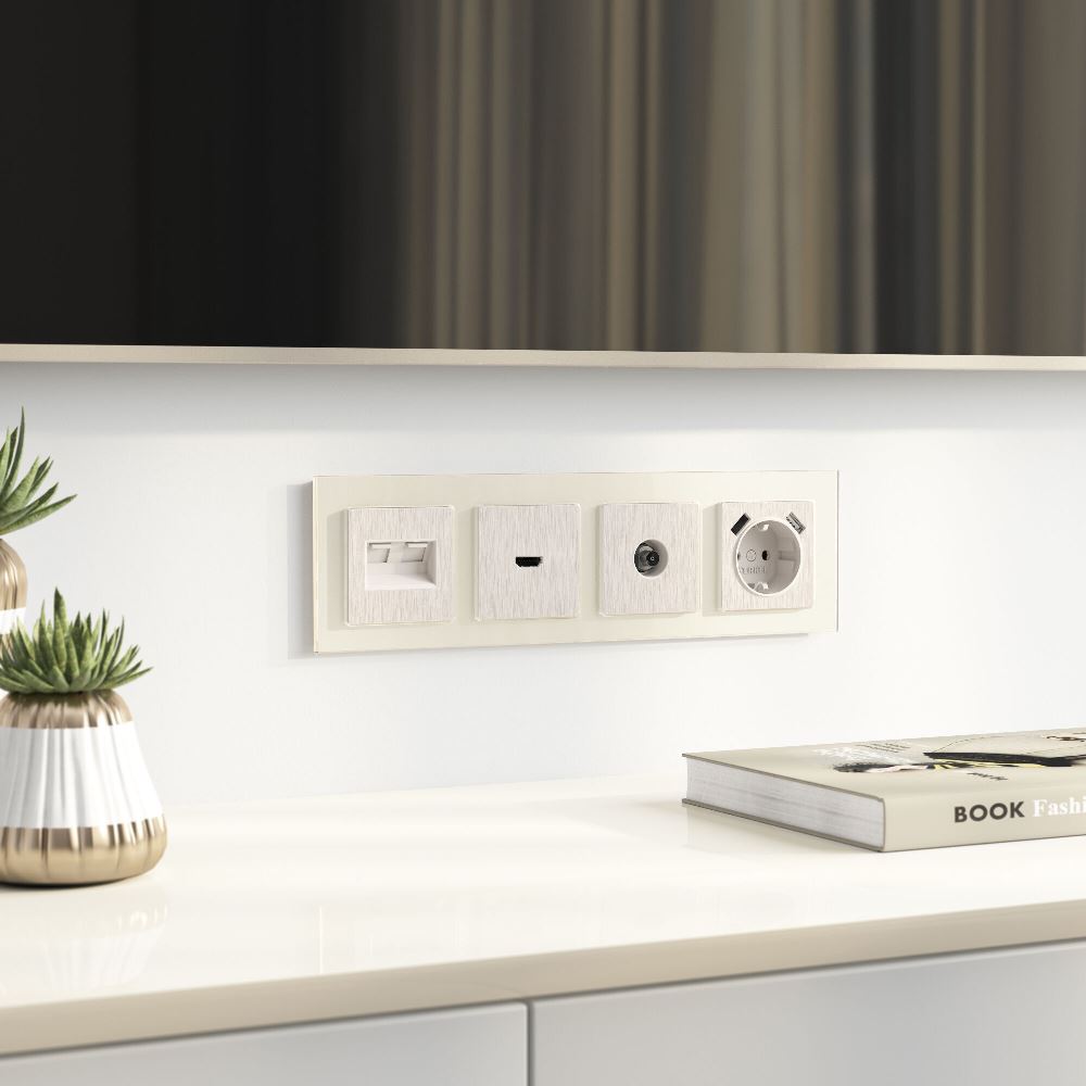 ТВ-розетка встраиваемая оконечная Werkel Перламутровый рифленый W1183013 — изображение 2