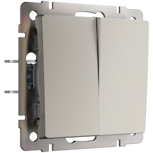 Выключатель двухклавишный встраиваемый перекрестный Werkel Дымчатый W1223004