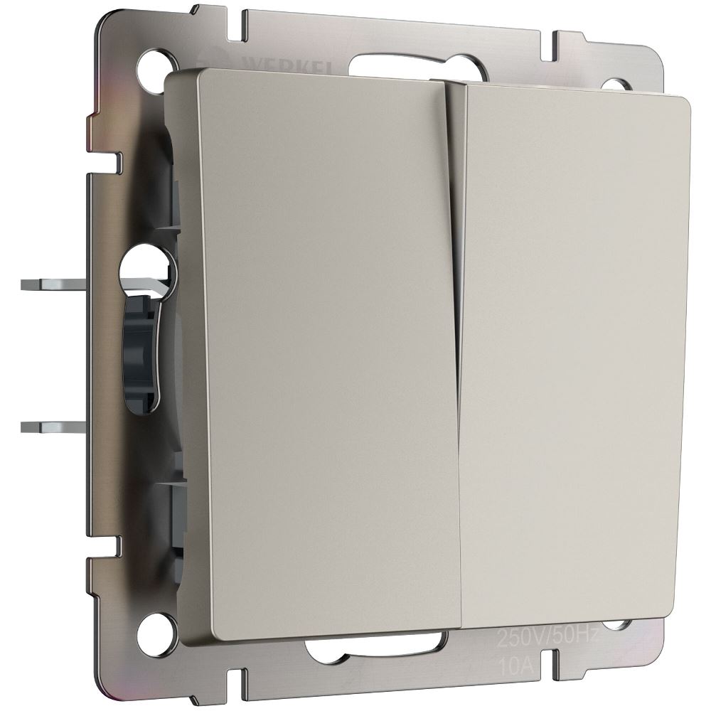 Выключатель двухклавишный встраиваемый перекрестный Werkel Дымчатый W1223004