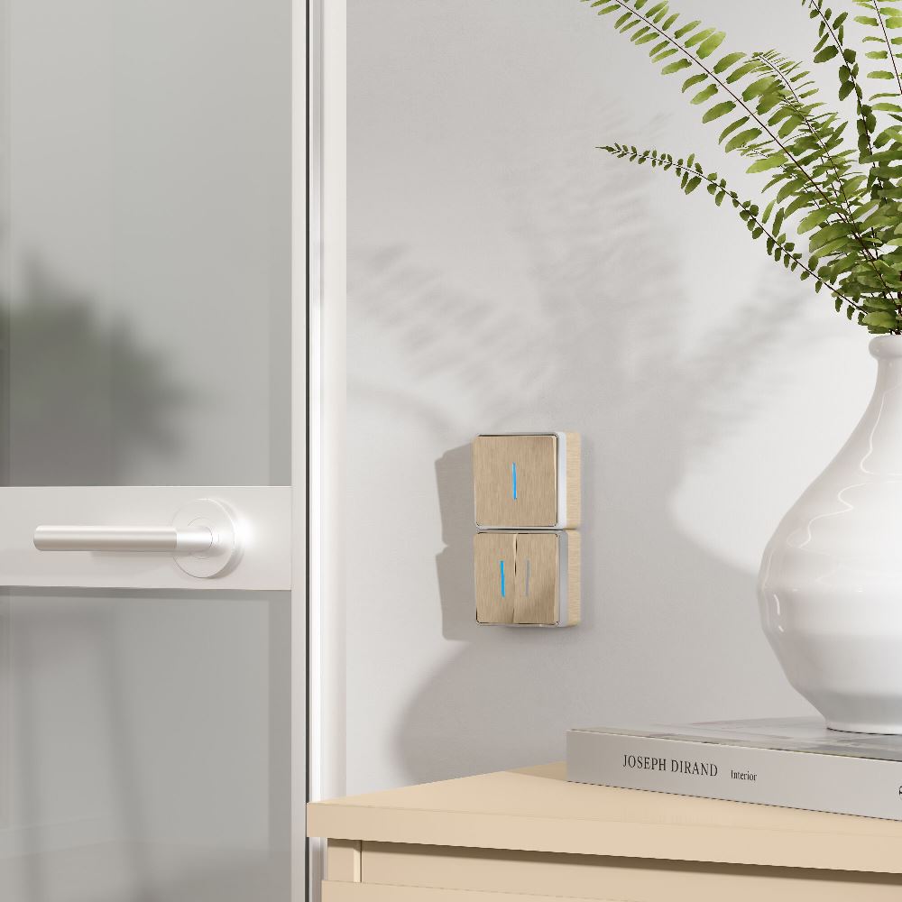 Выключатель одноклавишный накладной Werkel с подсветкой Шампань рифленый W5010110 — изображение 3