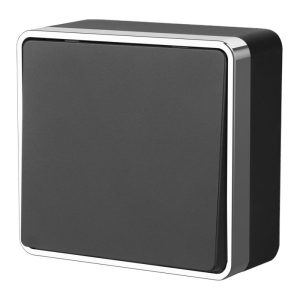 Выключатель одноклавишный накладной проходной Werkel Черный / Хром W5012035