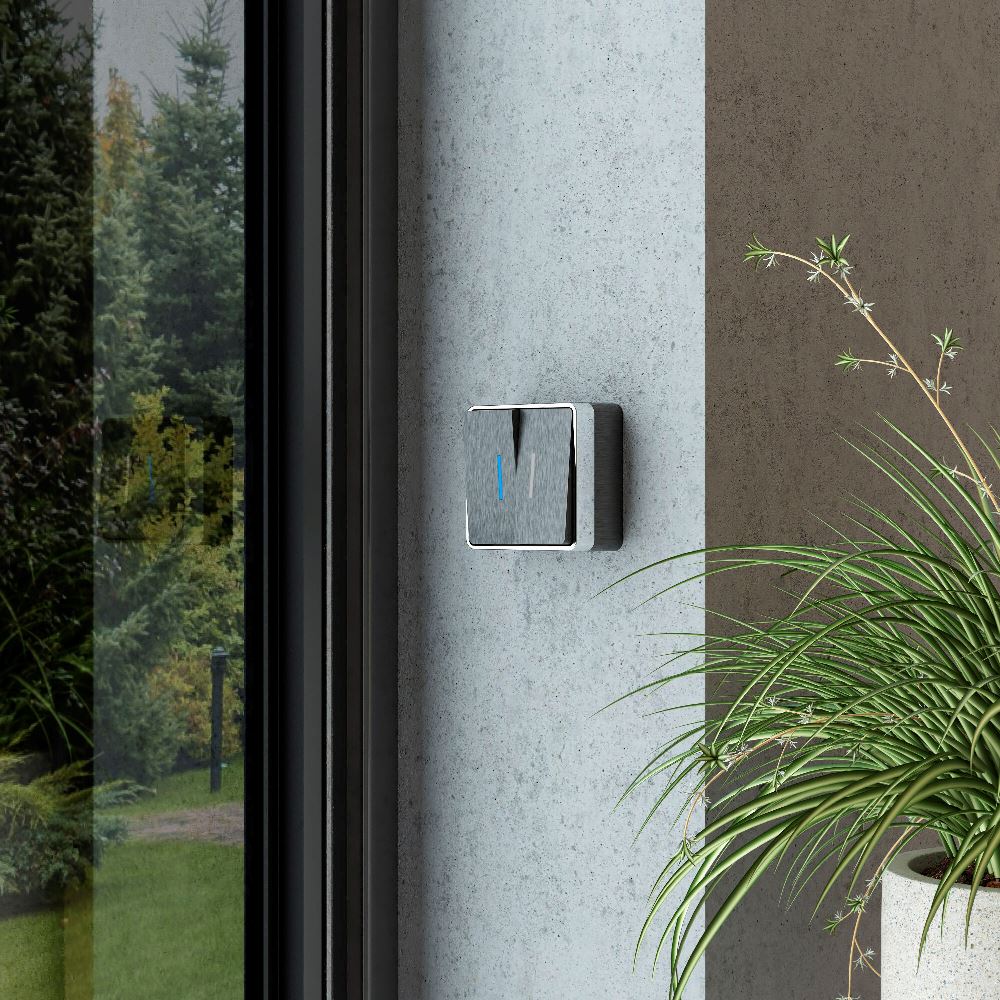 Выключатель двухклавишный накладной Werkel Gallant с подсветкой Графит W5020104 — изображение 2