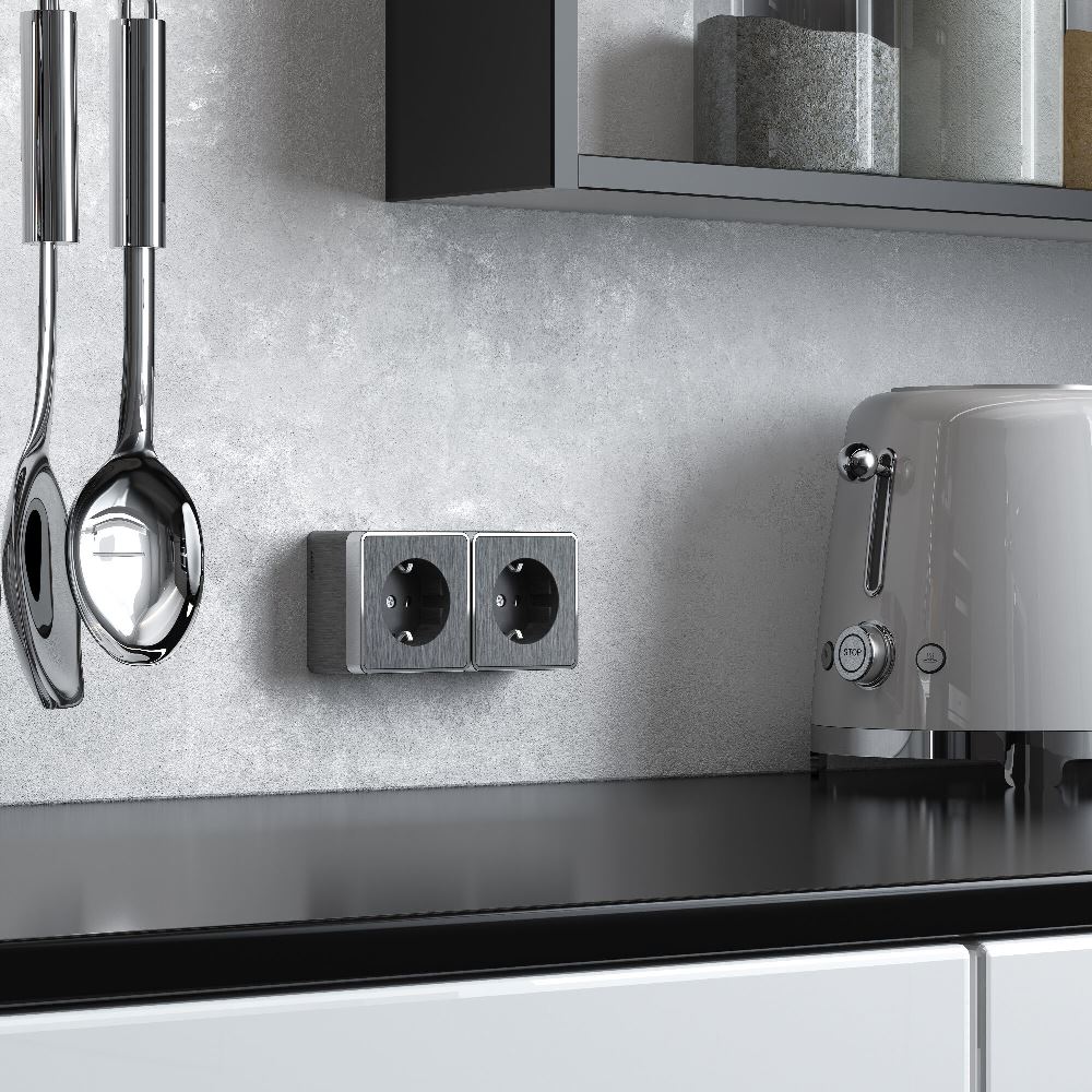 Розетка накладная Werkel Gallant с заземлением Графит рифленый W5071004 — изображение 2