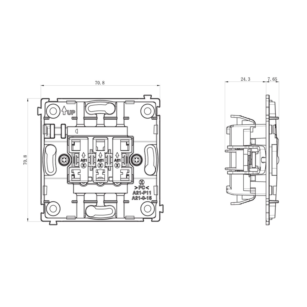 Выключатель одноклавишный встраиваемый Donel R98 с подсветкой Шоколад матовый DA03101-DA29042 — изображение 6