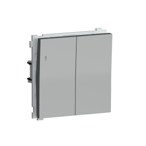 Выключатель двухклавишный встраиваемый Donel R98 с подсветкой Алюминий матовый DA03105-DA28526