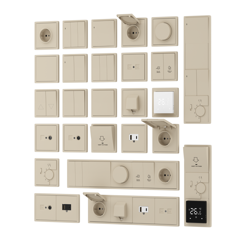 Выключатель двухклавишный встраиваемый Donel R98 с подсветкой Кашемир матовый DA03105-DA28535 — изображение 3