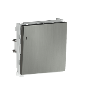 Выключатель одноклавишный встраиваемый звонковый Donel R98 Metal с подсветкой Никель DA03151-DA290NB