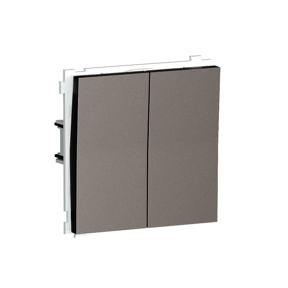 Выключатель двухклавишный встраиваемый Donel R98 Сталь матовая DA10500-DA29537