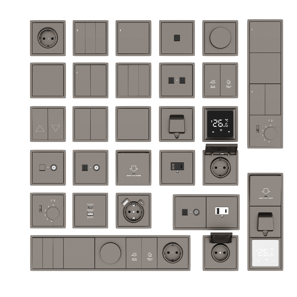 Выключатель двухклавишный встраиваемый Donel R98 Сталь матовая DA10500-DA29537 — изображение 3