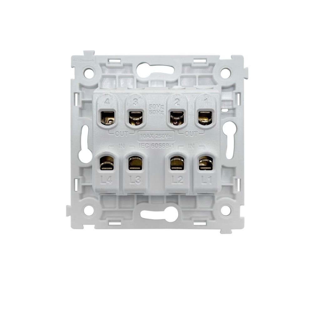 Выключатель двухклавишный встраиваемый перекрестный Donel R98 Metal Латунь DA10900-DA295ME — изображение 4