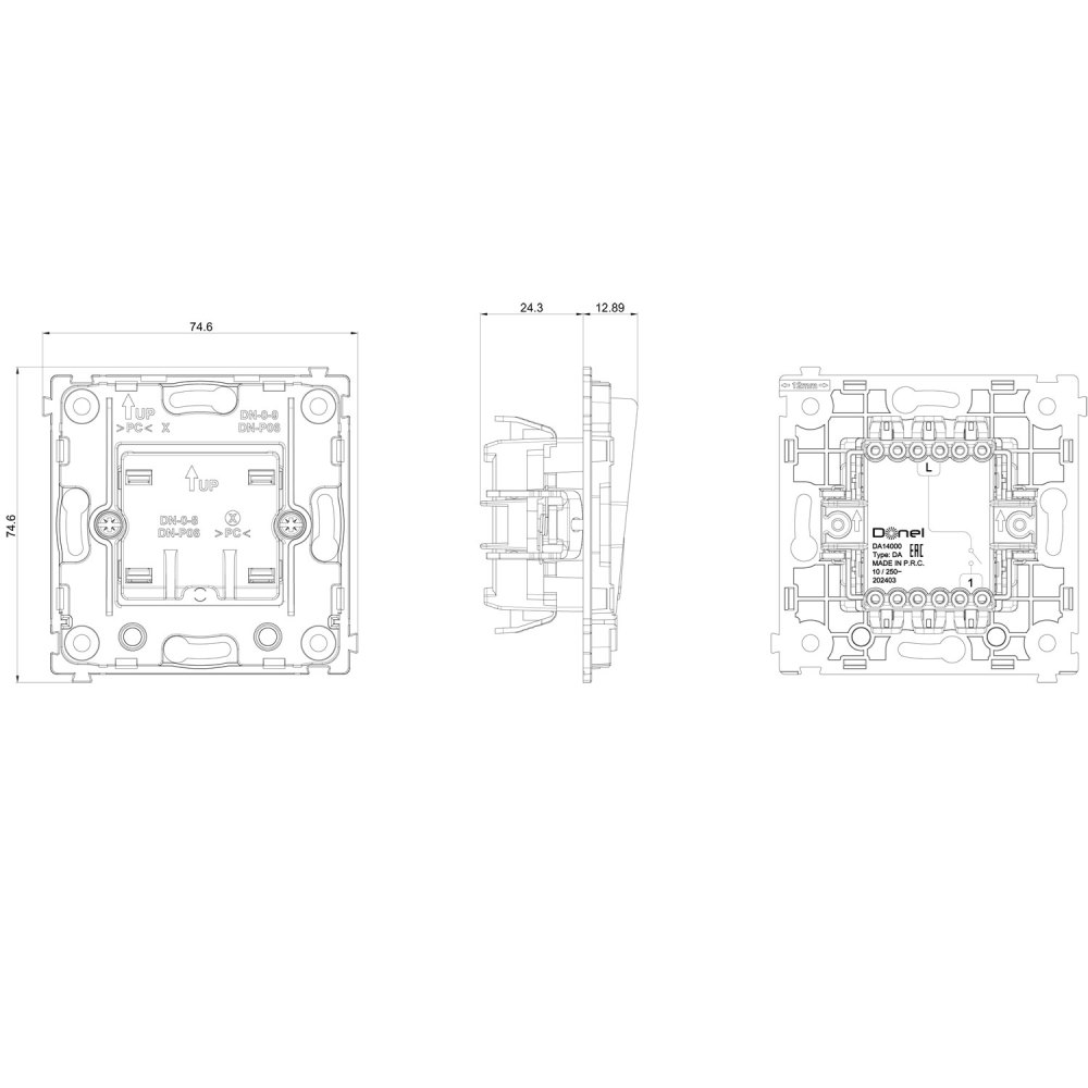Выключатель электронный карточный встраиваемый Donel R98 Metal с подсветкой Латунь DA14000-DA590ME — изображение 7