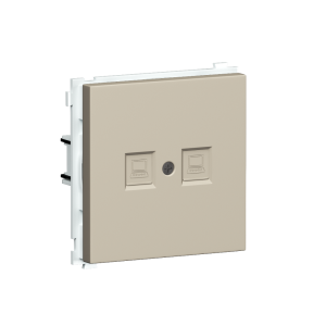 Розетка встраиваемая телефонная двойная Donel R98 RJ11 + RJ11 Кашемир матовый DA14400-DA86935