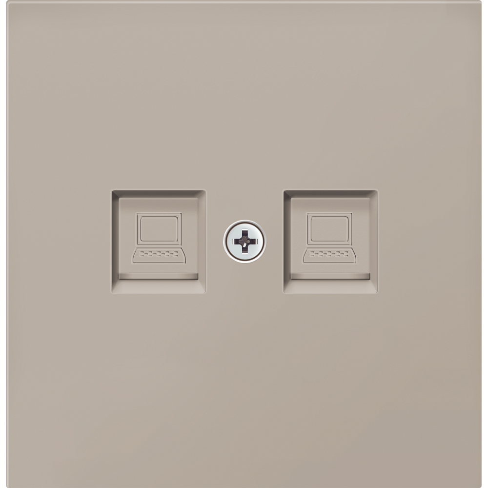 Розетка встраиваемая телефонная двойная Donel R98 RJ11 + RJ11 Кашемир матовый DA14400-DA86935 — изображение 2