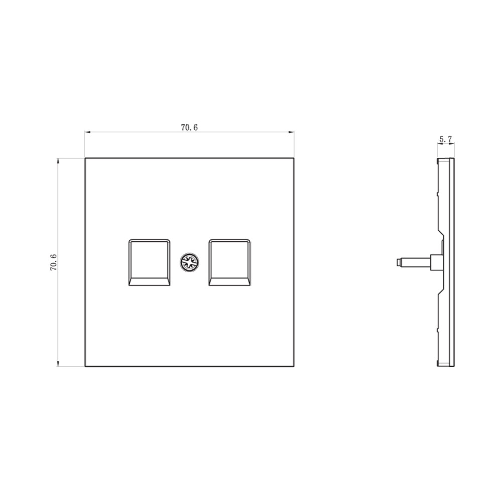 Розетка встраиваемая телефонная двойная Donel R98 RJ11 + RJ11 Кашемир матовый DA14400-DA86935 — изображение 3