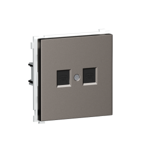 Розетка встраиваемая телефонная двойная Donel R98 RJ11 + RJ11 Сталь матовая DA14400-DA86937