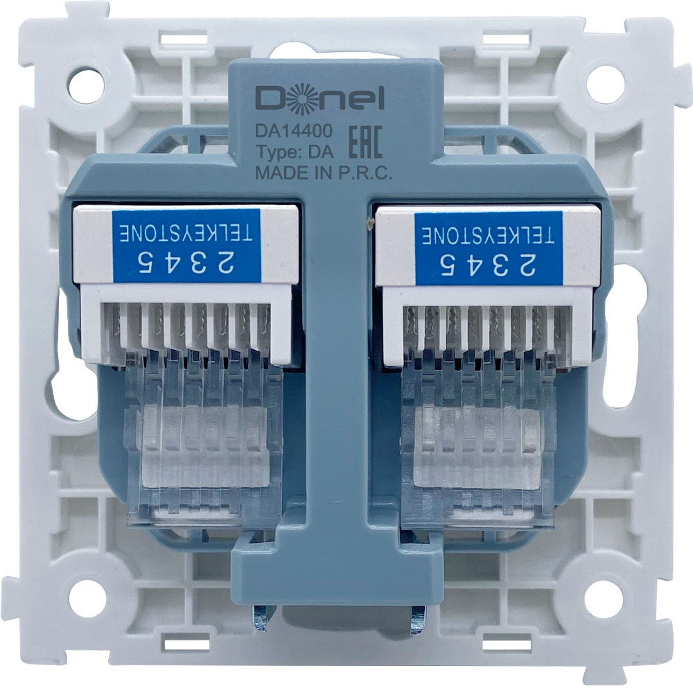 Розетка встраиваемая телефонная двойная Donel R98 RJ11 + RJ11 Кашемир матовый DA14400-DA86935 — изображение 4