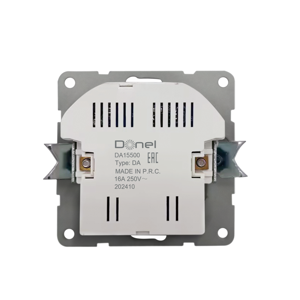 Розетка встраиваемая Donel R98 с заземлением и шторками + зарядка USB A+C 20W Серый матовый DA15500-DA22240 — изображение 5