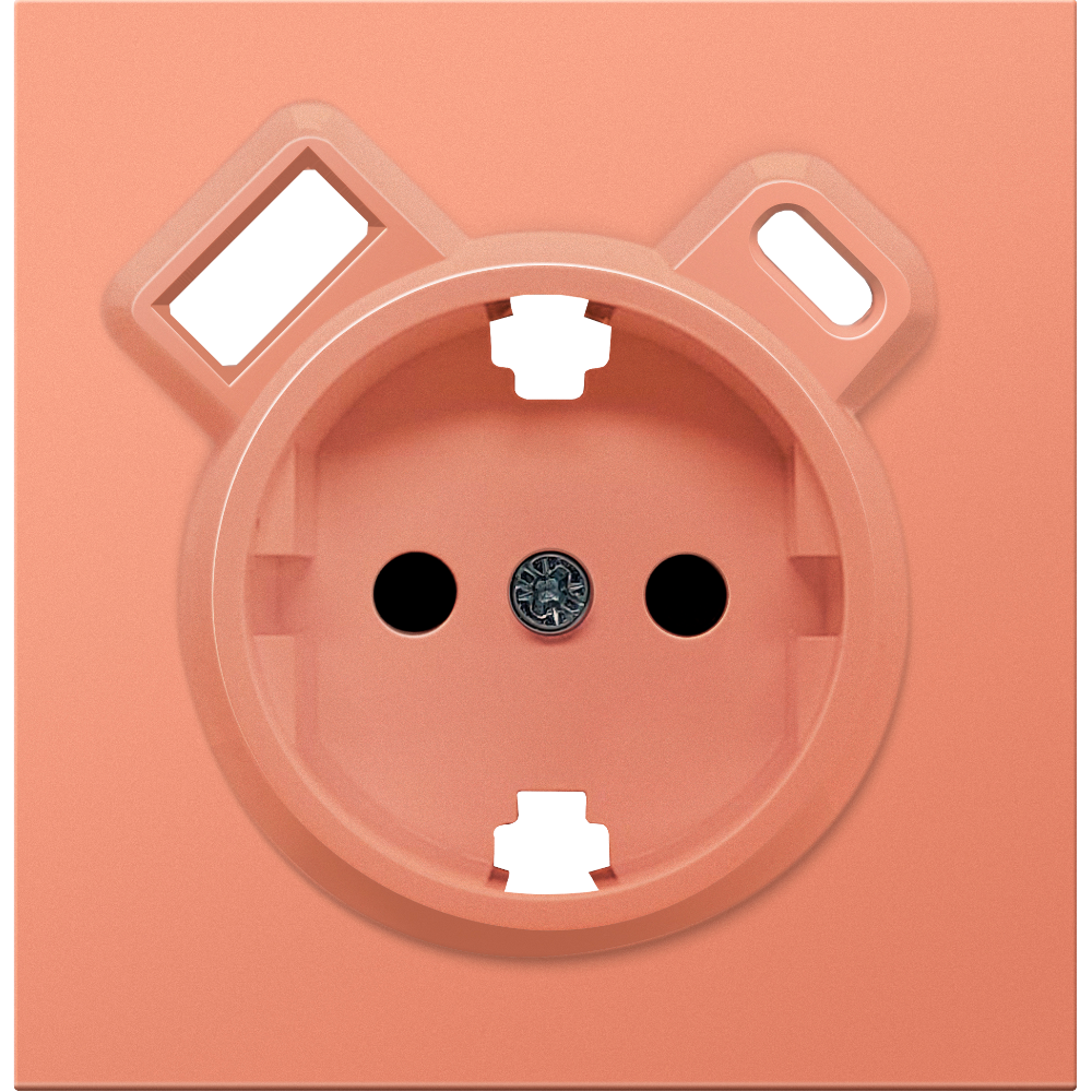 Розетка встраиваемая Donel R98 с заземлением и шторками + зарядка USB A+C 20W Коралл матовый DA15500-DA22245 — изображение 2