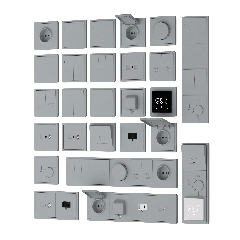 Выключатель жалюзи встраиваемый Donel R98 Серый матовый DA15800-DA29440 — изображение 3