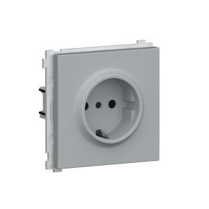 Розетка встраиваемая Donel R98 Schuko с заземлением и шторками на клеммах Серый матовый DA17700-DA22040