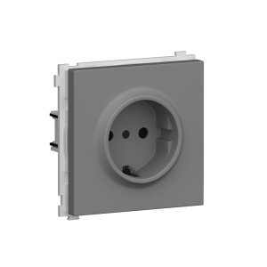 Розетка встраиваемая Donel R98 Schuko с заземлением и шторками на клеммах Шоколад матовый DA17700-DA22042