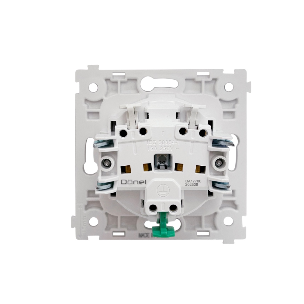 Розетка встраиваемая Donel R98 Schuko с крышкой и заземлением на клеммах Изумруд матовый DA17700-DA52039 — изображение 5
