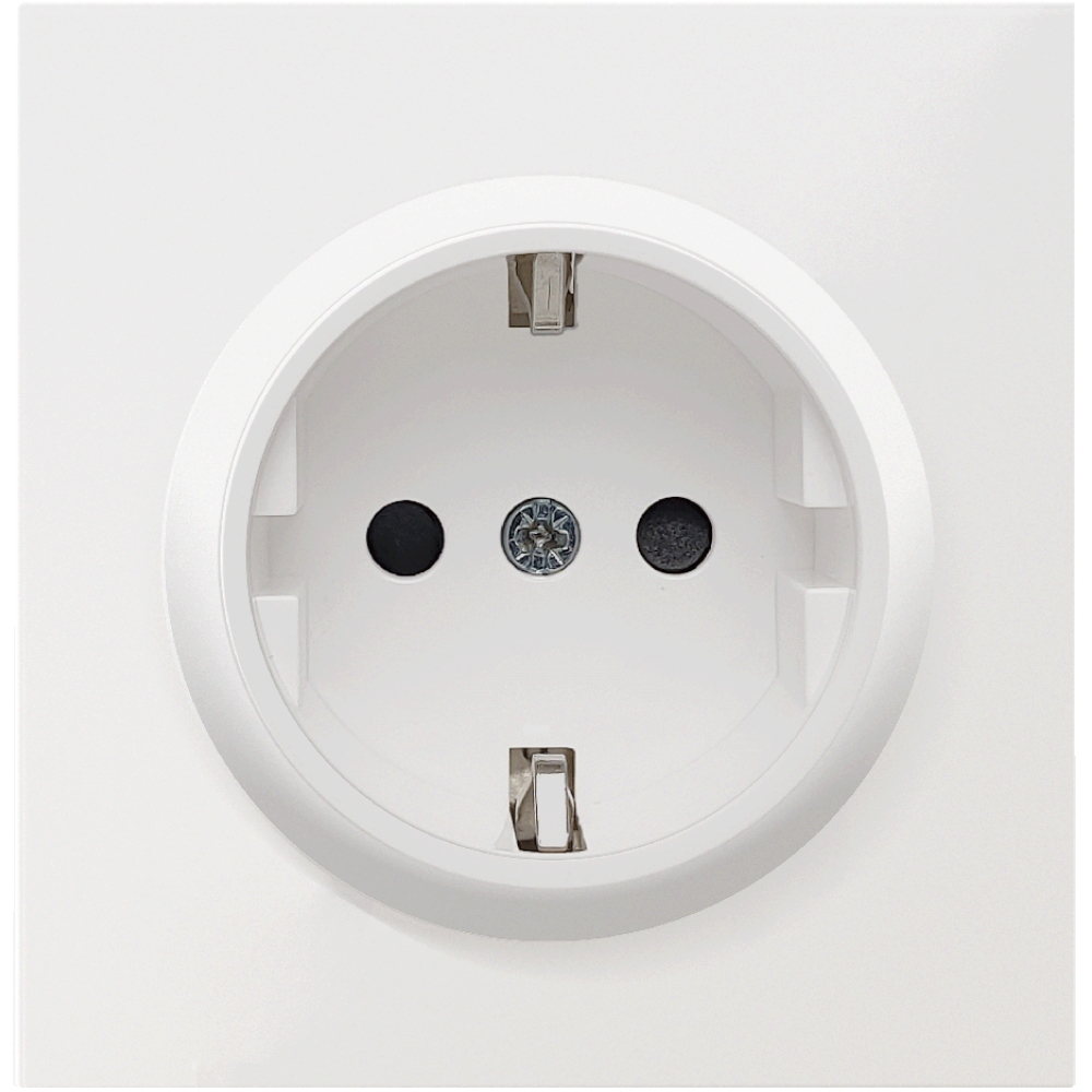Розетка встраиваемая Donel R98 Schuko с заземлением и шторками на винтах Белый глянцевый DA18800-DA22003 — изображение 2