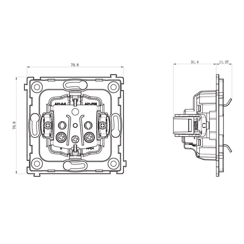 Розетка встраиваемая Donel R98 Schuko с заземлением и шторками на винтах Белый глянцевый DA18800-DA22003 — изображение 6