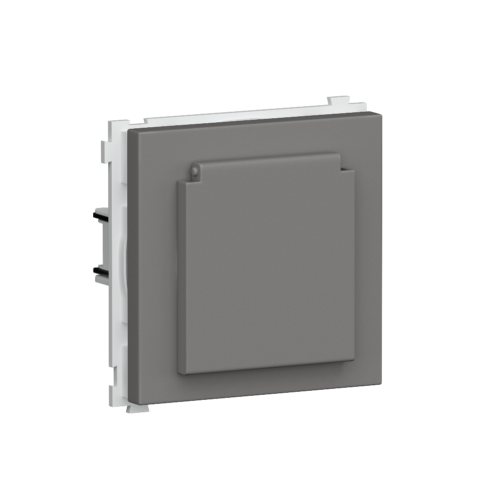 Розетка встраиваемая Donel R98 Schuko с крышкой и заземлением на винтах Шоколад матовый DA18800-DA45442 — изображение 2