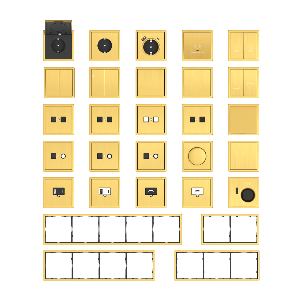 Розетка встраиваемая Donel R98 Metal Schuko с заземлением и шторками на клеммах Золото матовое DA19900-DA220BR — изображение 3