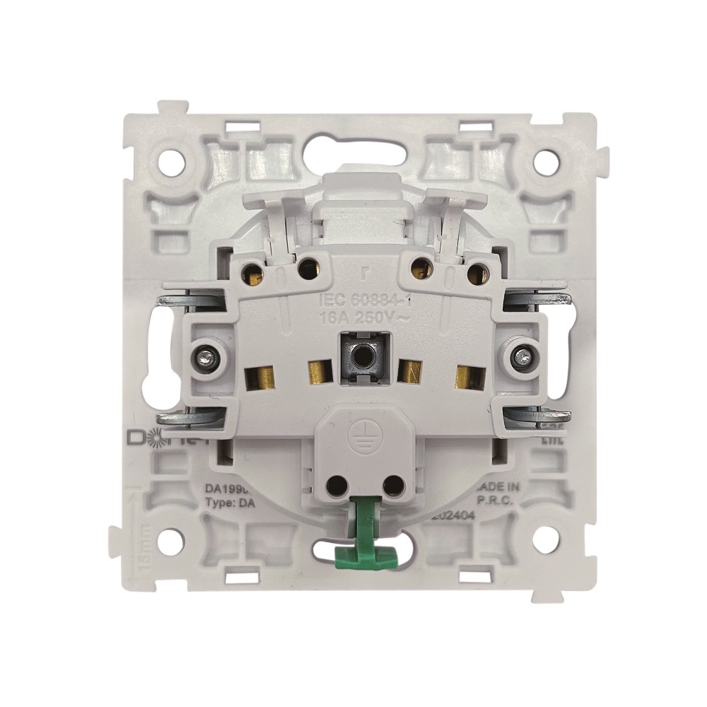 Розетка встраиваемая Donel R98 Metal Schuko с заземлением и шторками на клеммах Золото матовое DA19900-DA220BR — изображение 4