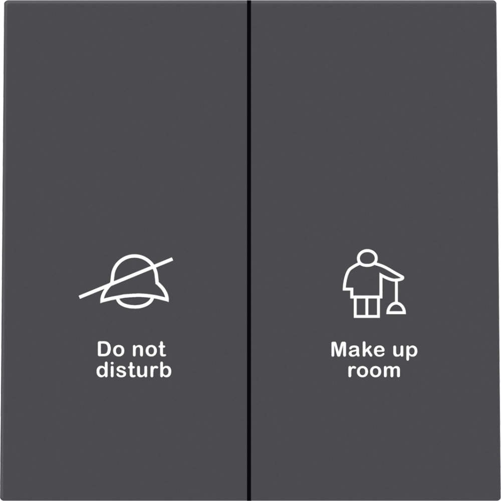 Выключатель двухклавишный встраиваемый Donel R98 с символами DND/MUR Черный матовый DA25800-DA88828 — изображение 2