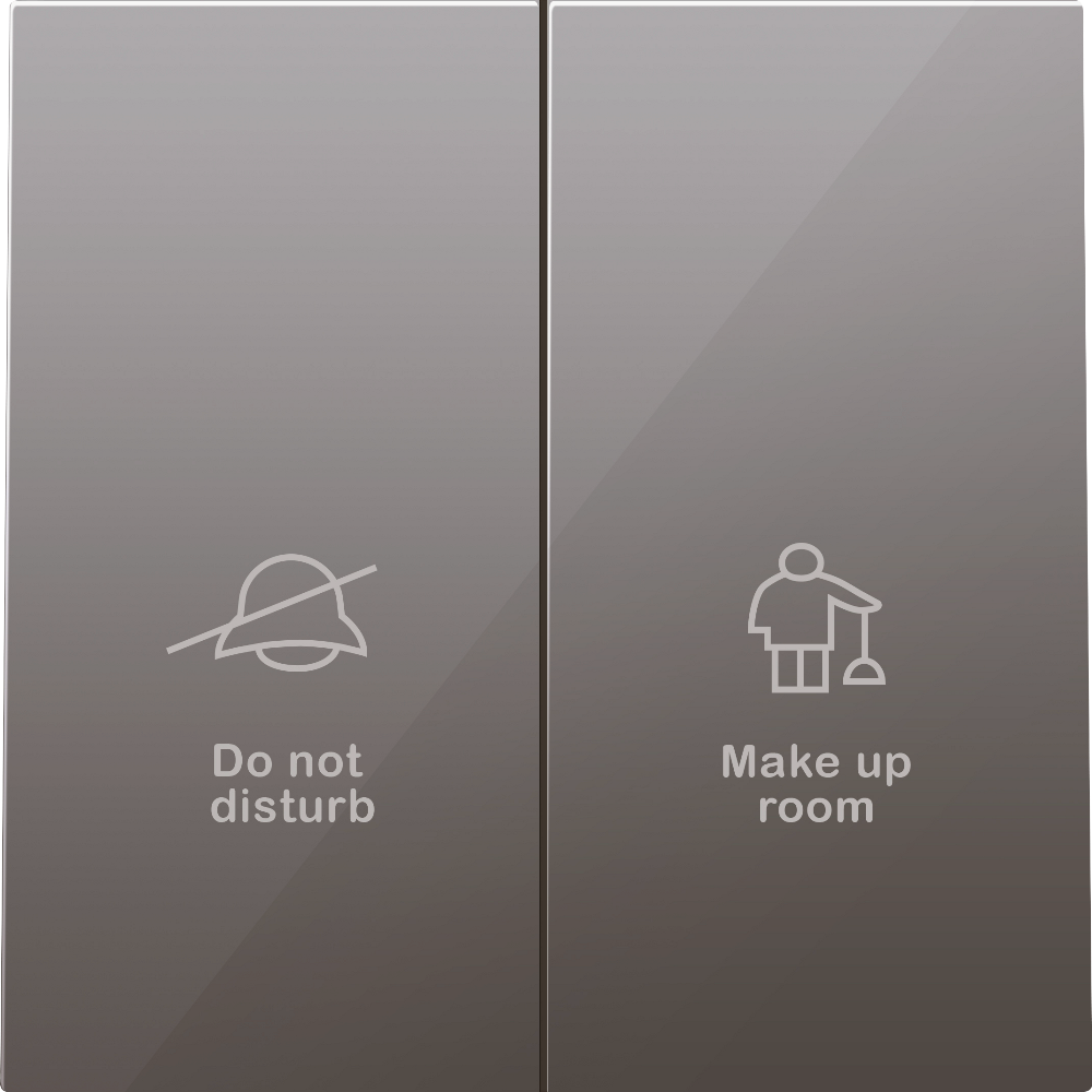 Выключатель двухклавишный встраиваемый Donel R98 с символами DND/MUR Сталь матовая DA25800-DA88837 — изображение 2