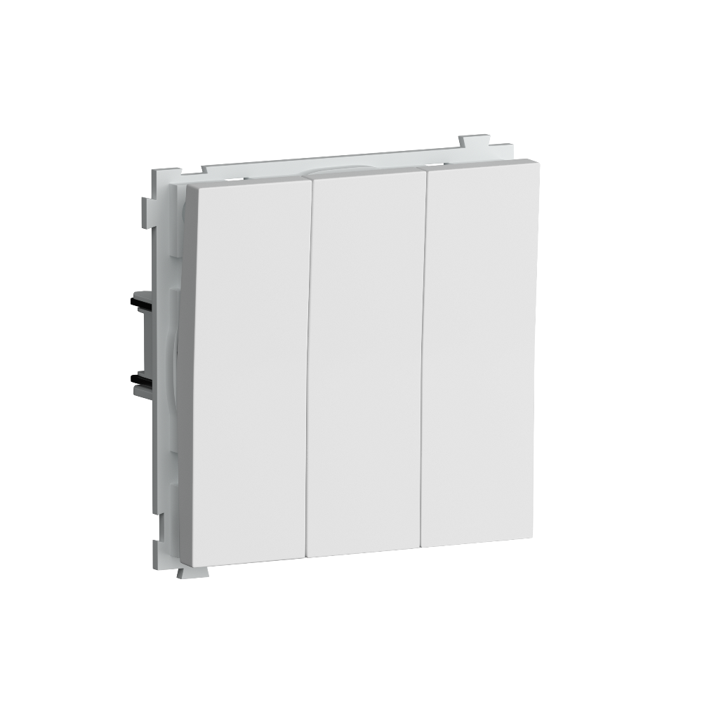 Выключатель трехклавишный встраиваемый Donel R98 Белый матовый DA28300-DA29333