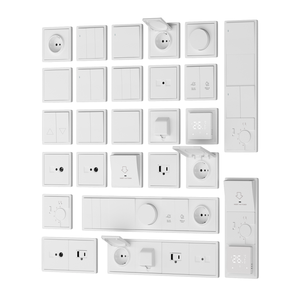 Выключатель трехклавишный встраиваемый Donel R98 Белый матовый DA28300-DA29333 — изображение 3