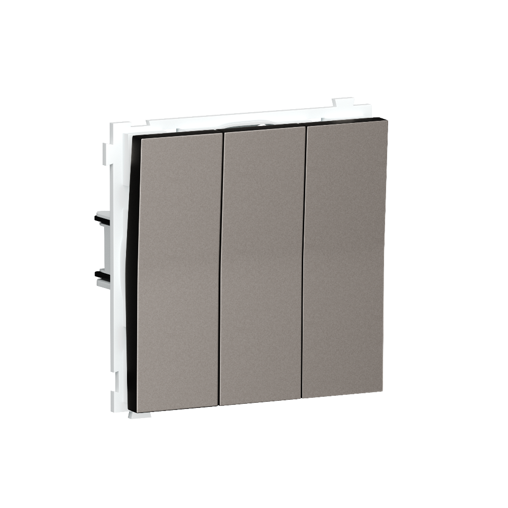 Выключатель трехклавишный встраиваемый Donel R98 Сталь матовая DA28300-DA29337