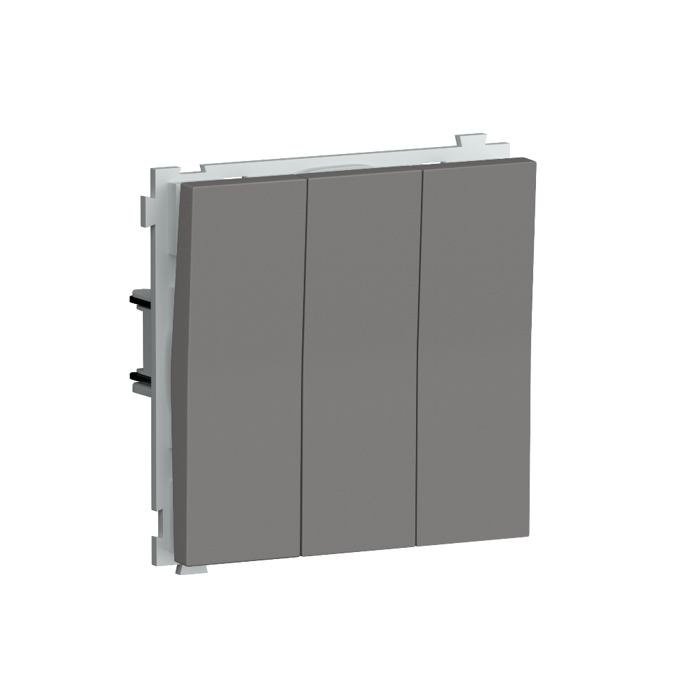 Выключатель трехклавишный встраиваемый Donel R98 Шоколад матовый DA28300-DA29342